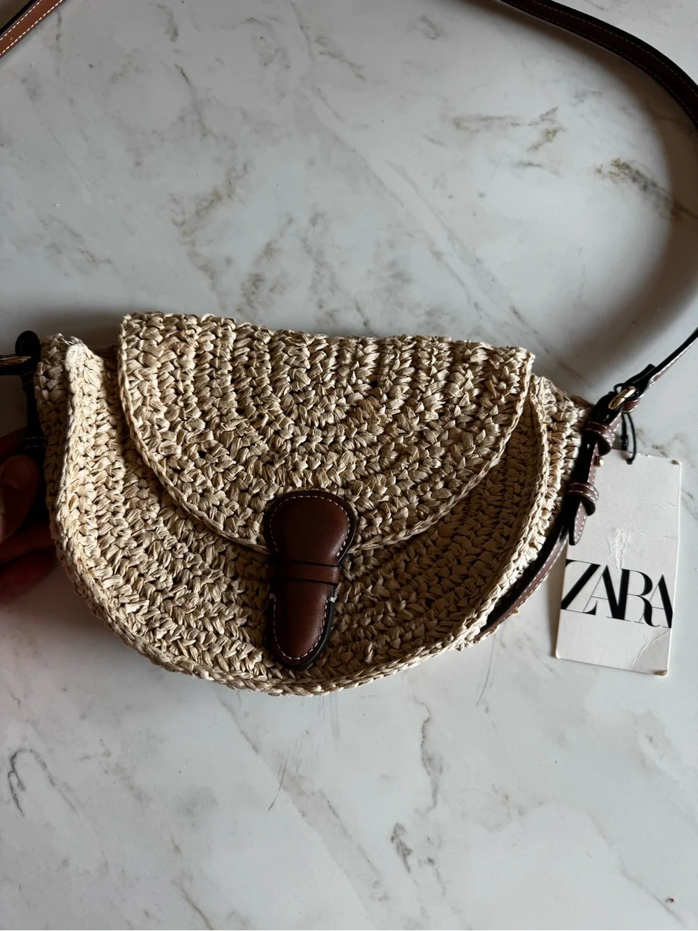 Zara Raffia Crossbody Bag